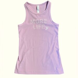 lululemon Align Hip-Length Racerback Pink Peony “More Life” Logo Size 4